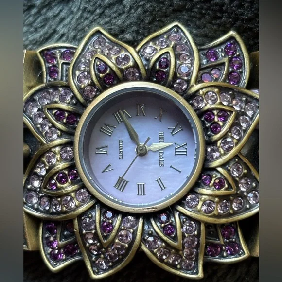Heidi Daus Purple and Gold Ornate Bracelet Watch Heidi Daus | Accessories | Heidi Daus Purple And Gold Ornate  main image 2